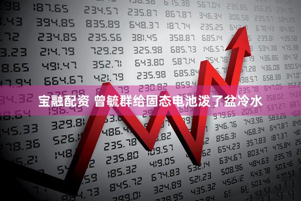宝融配资 曾毓群给固态电池泼了盆冷水